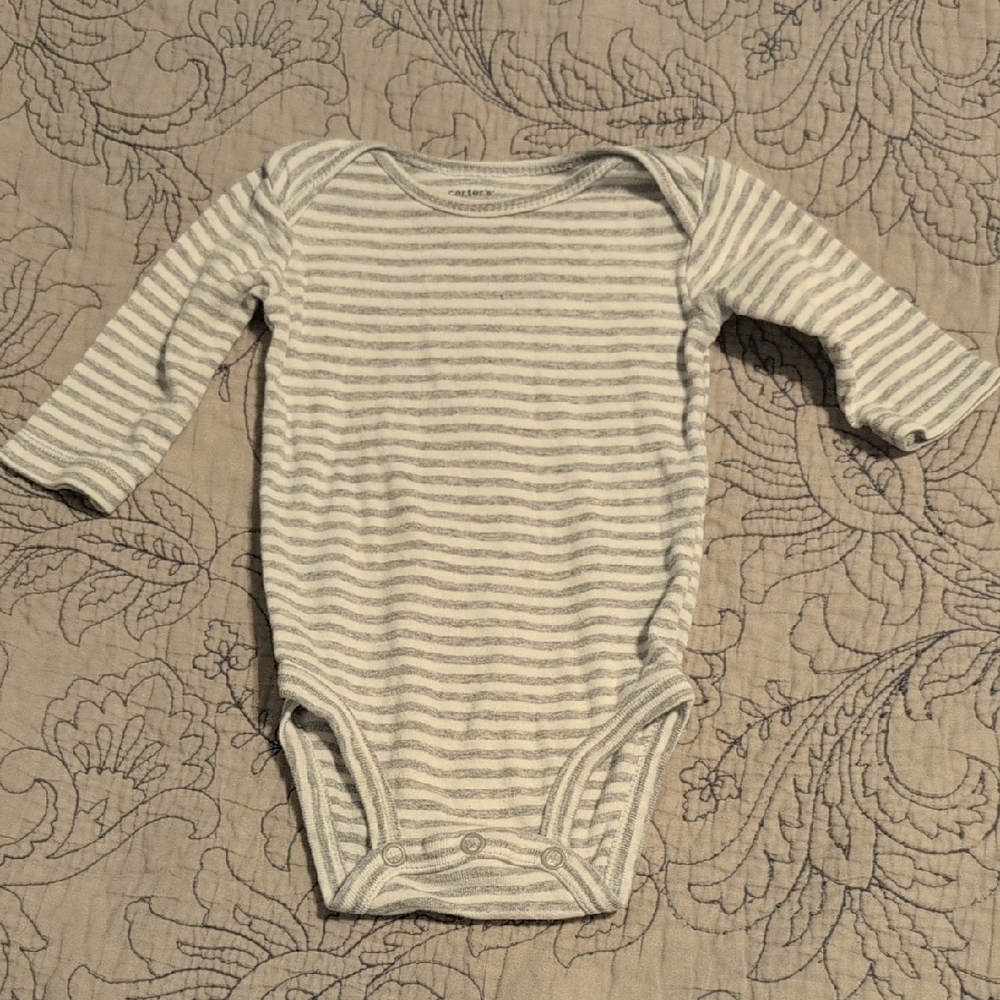 Carter's Gray Striped Bodysuit